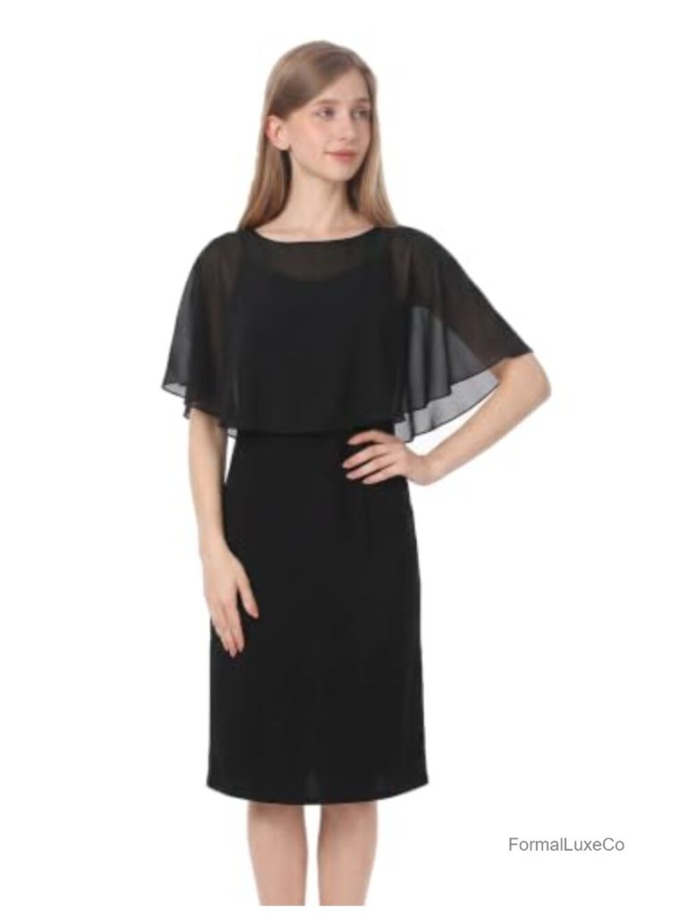 Chiffon Capelet Shawl Wrap for Evening Dress Formal Wedding Cover Up